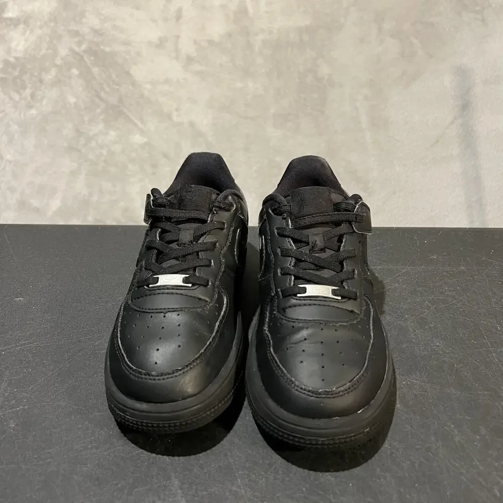 Nike Air Force 1 AF1 EasyOn Shoes Youth 3Y Triple Black Low Hook & Loop Sneakers